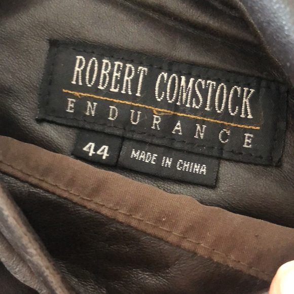 44 Brown leather jacket Robert Comstock genuine leather, lining 40%poly … - Picture 6 of 11